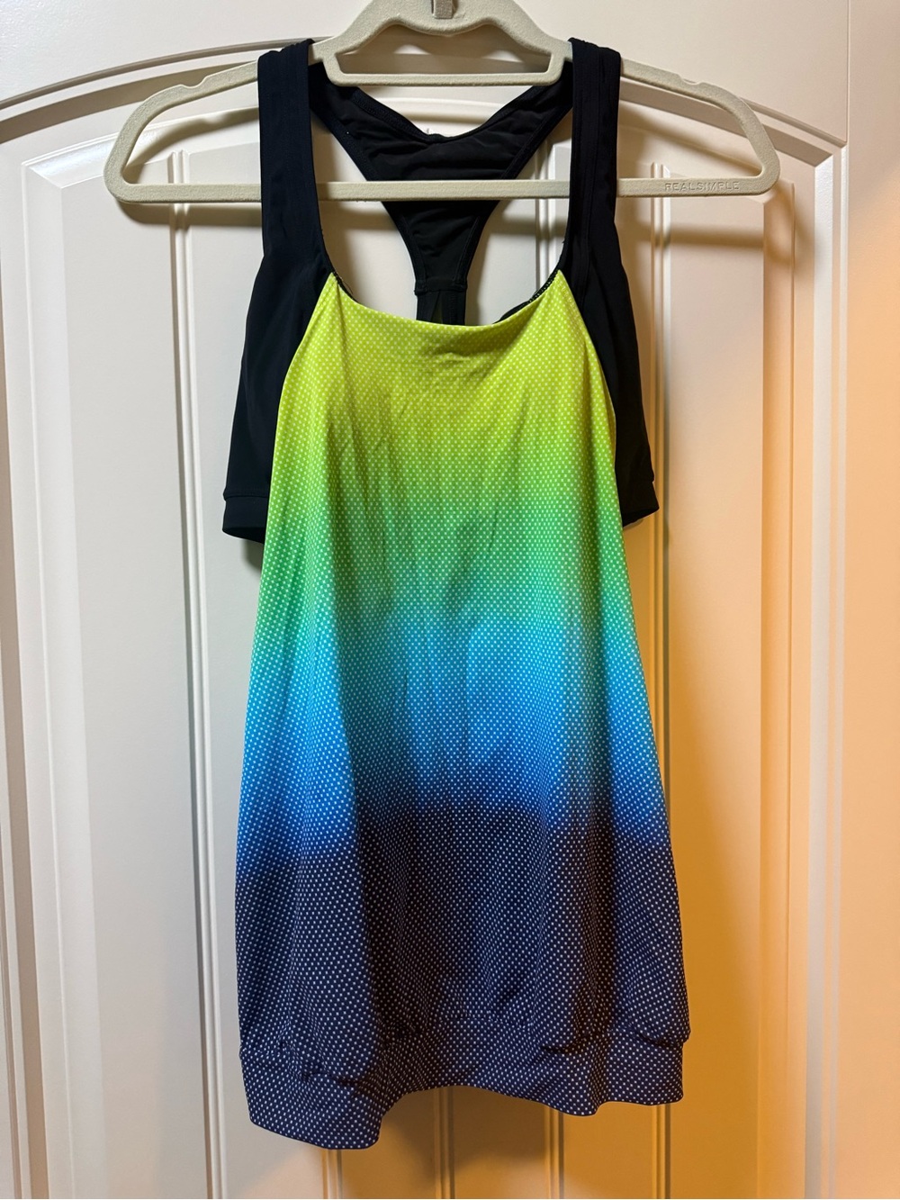 Profile By Gottex Ombre Tankini Coverup in Lime Green, Teal & Black